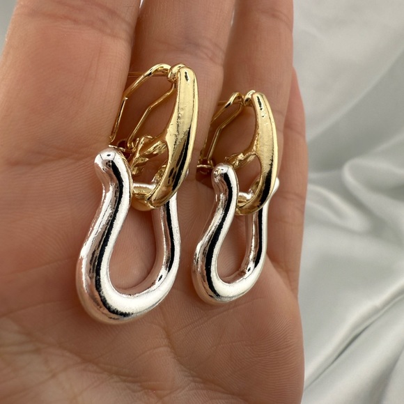 Anthropologie unique Multicolour Gold and silver earrings - Picture 4 of 5